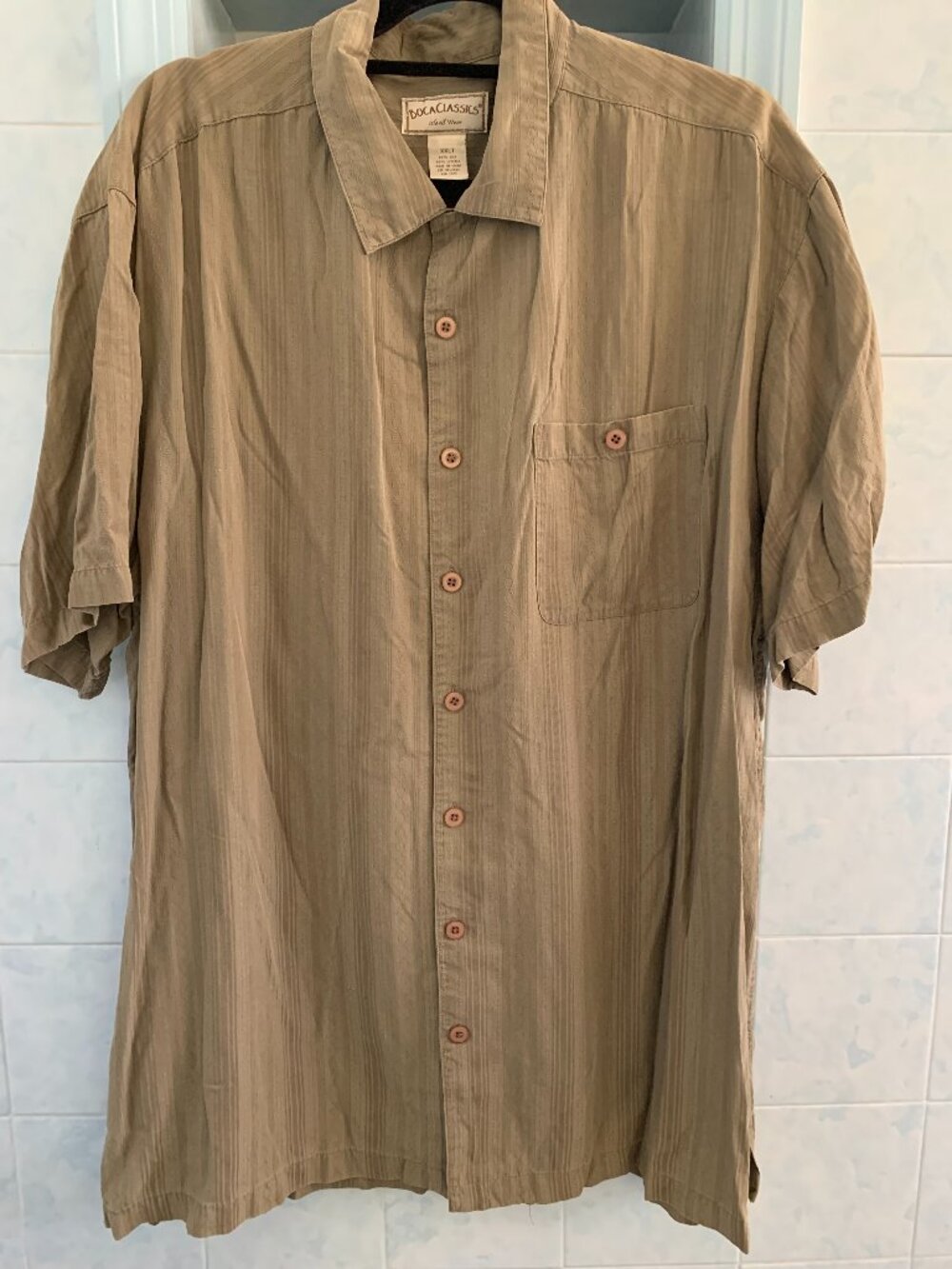 BOCA CLASSICS ISLAND WEAR XXL Tall Brown Silk Shirt